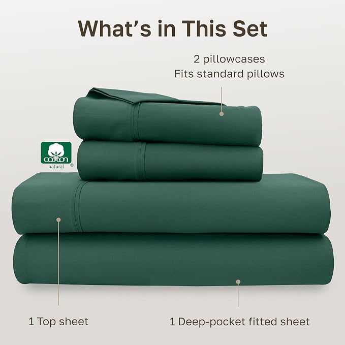 California Design Den Soft 100% Cotton Sheets Full Size Set, 400 Thread Count - Image 4