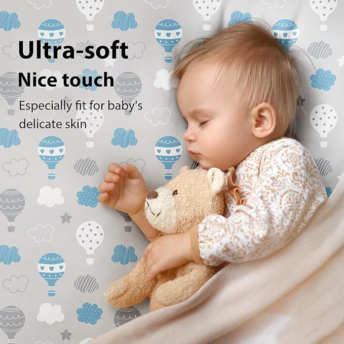 Baby Crib Sheets for Boys and Girls, 3 Pack Toddler Bed Sheets for 52”x28” - Image 2