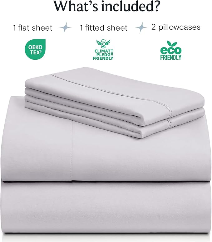 LuxClub 4 PC Sheet Set Bed Sheets Deep Pockets 18" Eco Friendly Wrinkle Free - Image 2