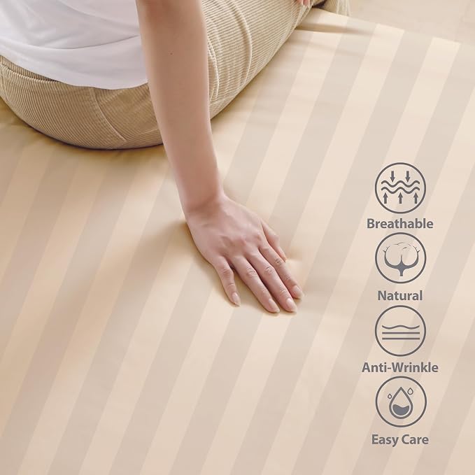 100% Egyptian Cotton Fitted Sheet Full Size, 600 Thread Count, Single Fitted - Image 4