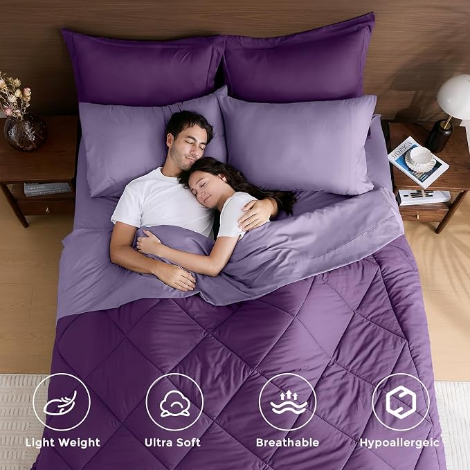 HEVUMYI Purple & Light Purple Twin-XL Comforter Set - Image 2