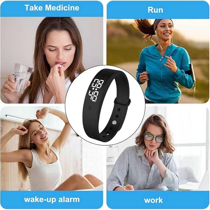 Vibrating Alarm Wristband Deaf People Watch Band Fit Sleeps Rise Silent Shock - Image 7