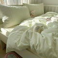 mixinni Green Gingham Duvet Cover Queen Size by mixinni