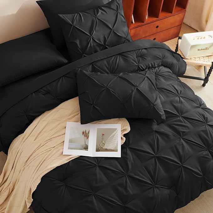 CozyLux California King Comforter Set Black - Image 4