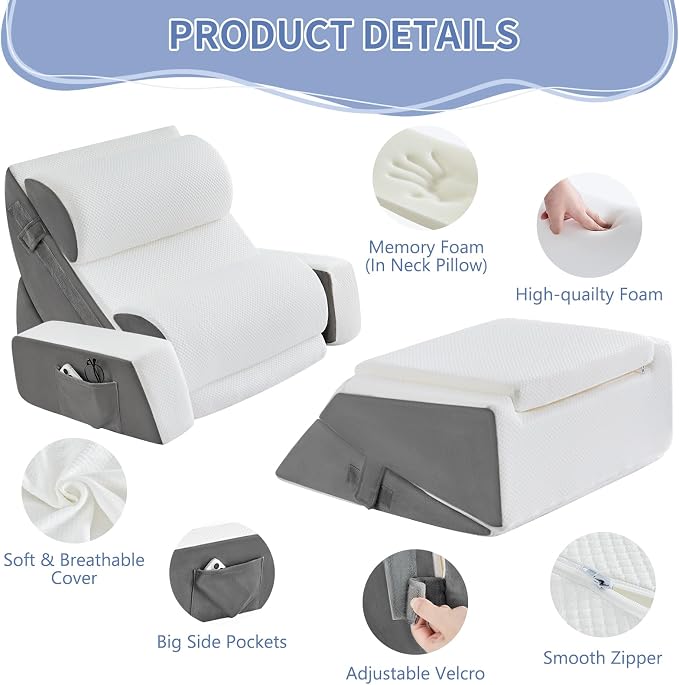 Yojoker 9PCS Orthopedic Bed Wedge Pillow Set - Image 3