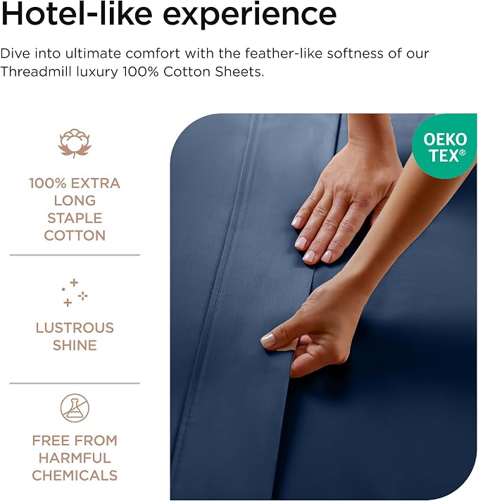 Threadmill Luxury 800 Thread Count Queen 100% Cotton Sheets - Image 3