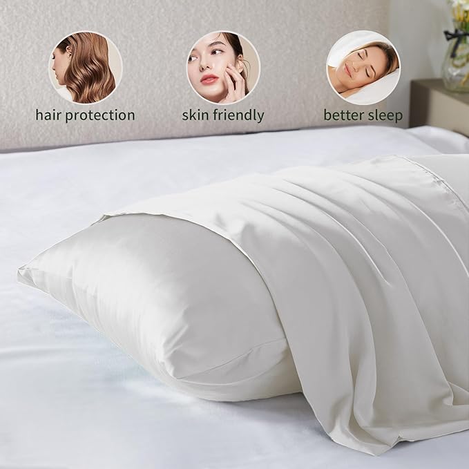 Silk Pillow Cases 2 Pack Mulberry Silk Pillow Cases Soft Breathable Both Sided - Image 5