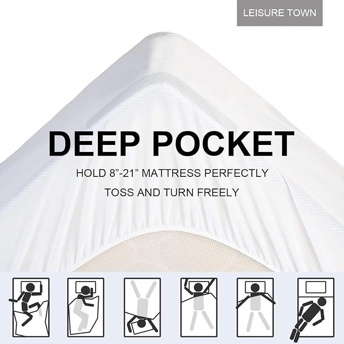 LEISURE TOWN Olympic Queen Mattress Pad Cover Mattress Topper Cotton Top Pillow - Image 4