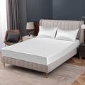 Homiest White Satin Fitted Twin XL Size Bed Sheet, Deep Pocket, Luxury & Ultra by Homiest