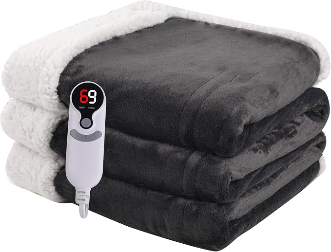 Heated Blanket Electric Blanket Full Size 72''x84'' by Minervada