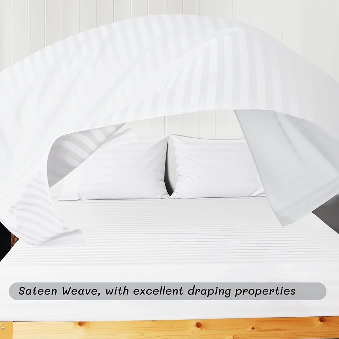 Cotton Flat Sheets Only, 600 TC 100% Cotton Flat Sheet Top Sheet Only, Queen - Image 9