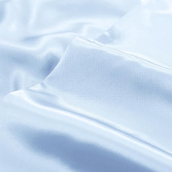 Aormenzy Satin Body Pillow Cover Set of 2, 20x54 Inches Baby Blue Body Pillow - Image 6