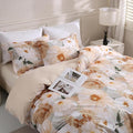 LONAVA Queen Flower 3 Pcs Duvet Cover Set, Breathable Soft Microfiber Biege by LONAVA