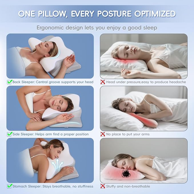 Cervical Neck Pillow, Memory Foam Pillows - Image 6