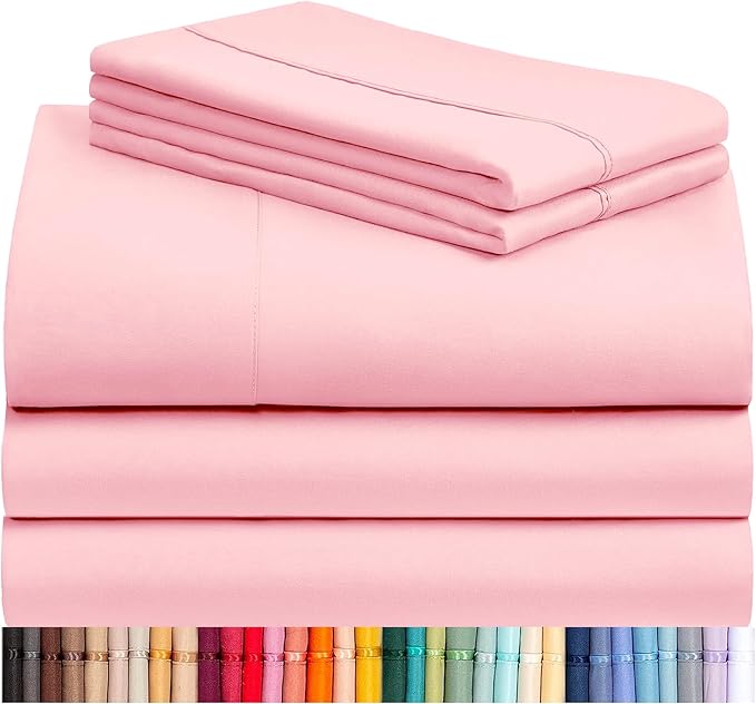 LuxClub 5 PC Split King Sheet Set, Deep Pockets Wrinkle Free Cooling Bed Sheets by LuxClub