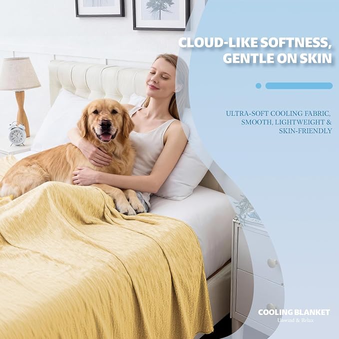 Cooling Blanket Throw Size, Cold Blanket Thin Lightweight Breathable Soft - Image 2