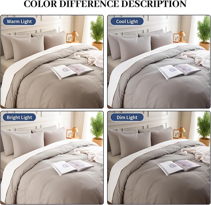 NEXHOME PRO Duvet Cover Full 100% Washed Cotton Linen Feel Textured Organic - Image 2