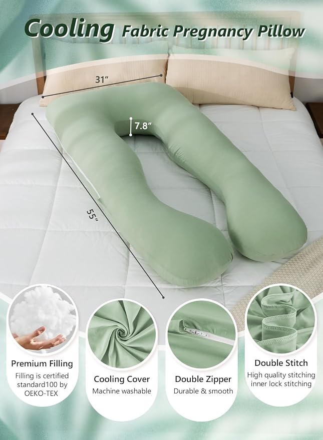 Meiz Pregnancy Pillows for Sleeping, Cooling Pregnancy Pillows, 60Inch - Image 6