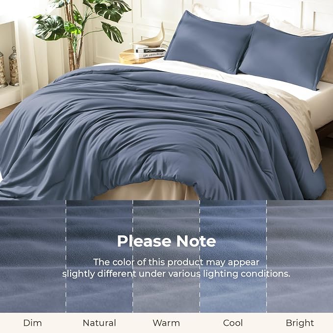 Litanika Comforters Bluish Grey California King Size, 3 Pieces Lightweight - Image 8