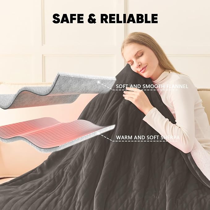 greenoak Heated Blanket Electric Throw 50"X60", Heating Blanket - Image 8