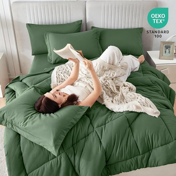 Sasttie King Size Comforter Set, 7 Pieces Bed in a Bag King, Complete Bedding - Image 5