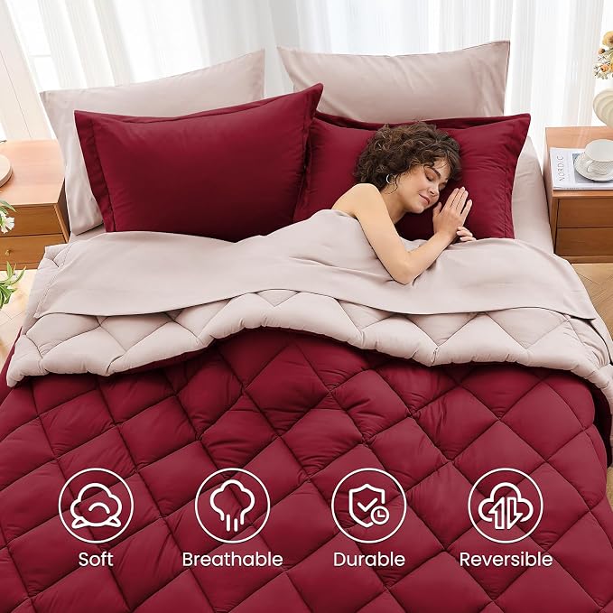 MUXHOMO 5 Pieces Twin XL Comforter Set, Reversible Bed in a Bag Twin XL Size - Image 6