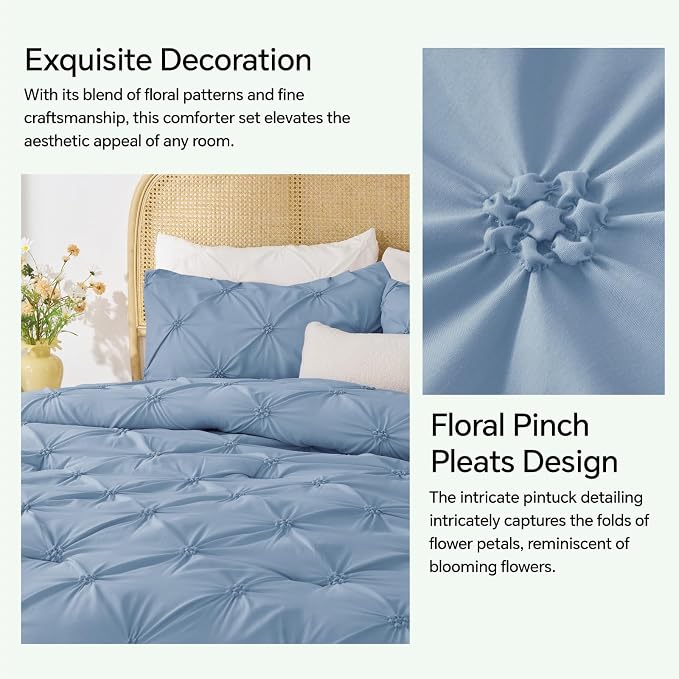 BEDELITE Cornflower Blue Twin Comforter Set - Image 4
