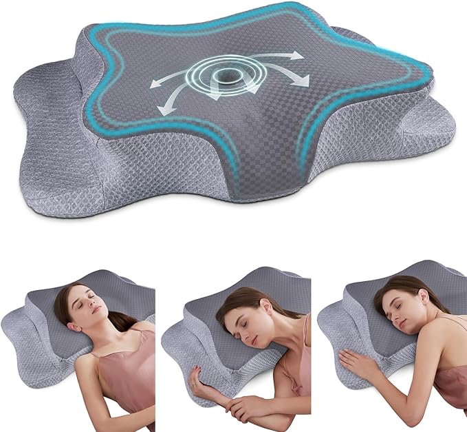 CHxxy Cervical Neck Pillow for Pain Relief Sleeping, Memory Foam Pillows by CHxxy