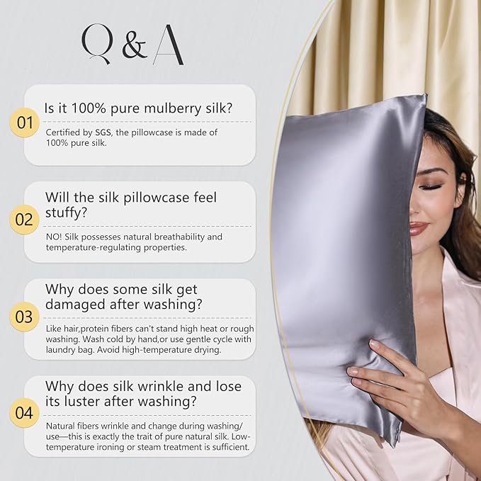 ZIMASILK 100% Pure Mulberry Silk Pillow Cases - Image 8