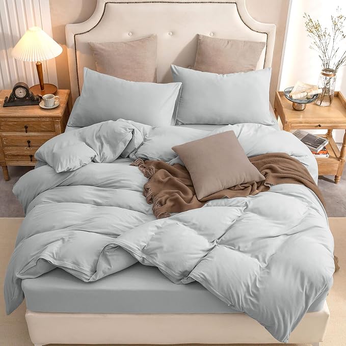 PURE ERA Jersey Knit Duvet Cover Set 100% T-Shirt Cotton Super Soft Comfy 3pc - Image 2