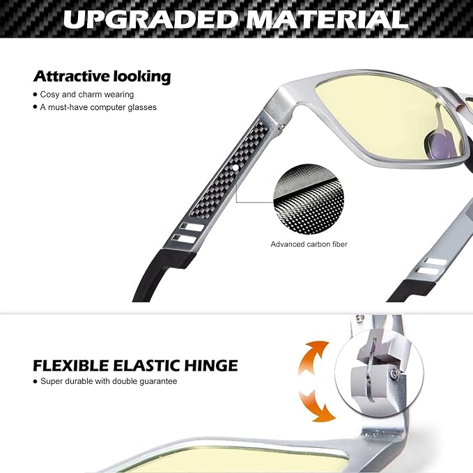 ANYLUV Blue Light Blocking Glasses Men Computer Gaming Glasses Lightweight - Image 3