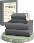 LANE LINEN 100% Organic Cotton Sheets King Size Machine Washable Fully by LaneLinen