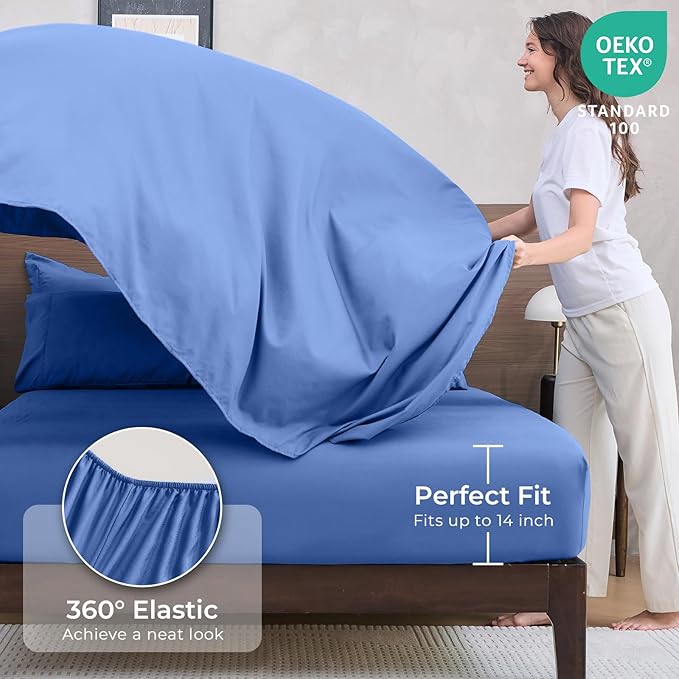 HEVUMYI Royal Blue Full Comforter Set - Image 5