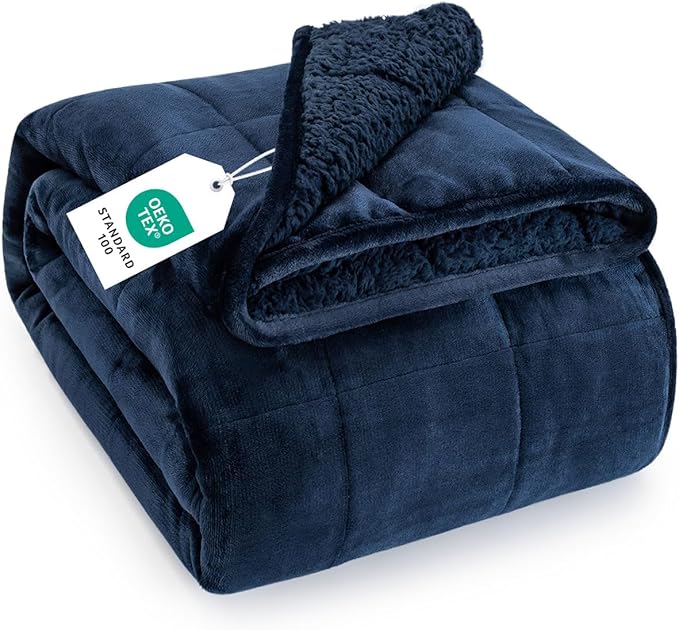 Topblan Sherpa Fleece Weighted Blanket 15lbs, Uniformed Color by Topblan