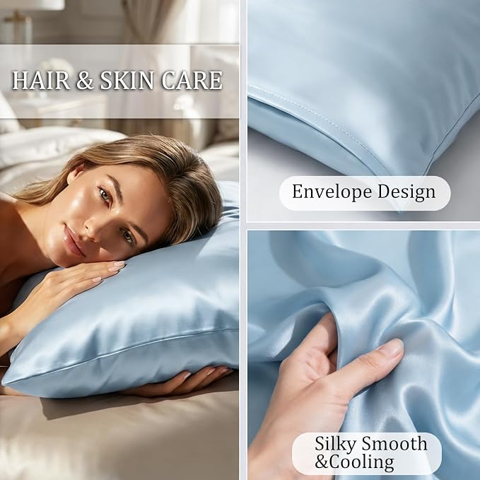 Cooling Pillowcases Set of 2 for Hot Sleeper, Night Sweats Beauty Sleep Reduces - Image 6