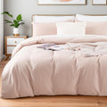 NEXHOME PRO Duvet Cover Set 100% Washed Cotton Full Size Linen Feel Textured by NEXHOMEPRO