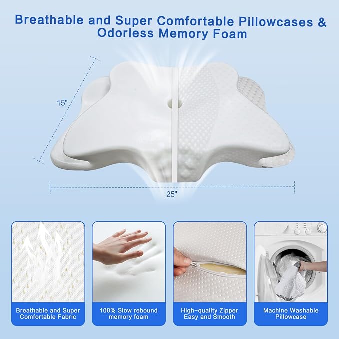 Pain Relief Cervical Pillow for Neck Support, Adjustable Ergonomic Pillow Cozy - Image 6