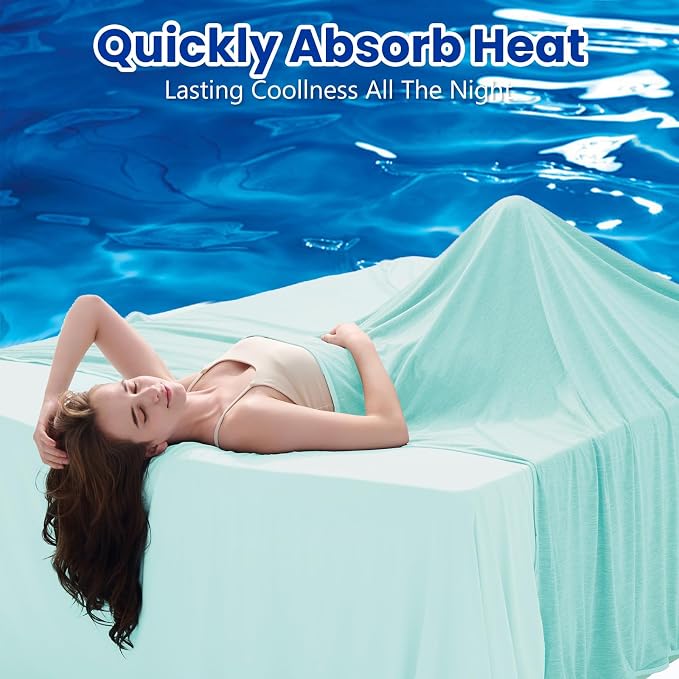 Topcee Cooling Blanket for Night Sweats Absorbs Heat to Keep Adults Cool on - Image 2