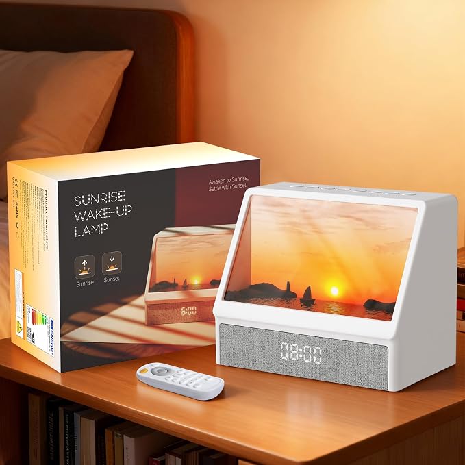 Sunrise Alarm Clock, Wake Up Light Sunlight Alarm Clock by UOMTFAI