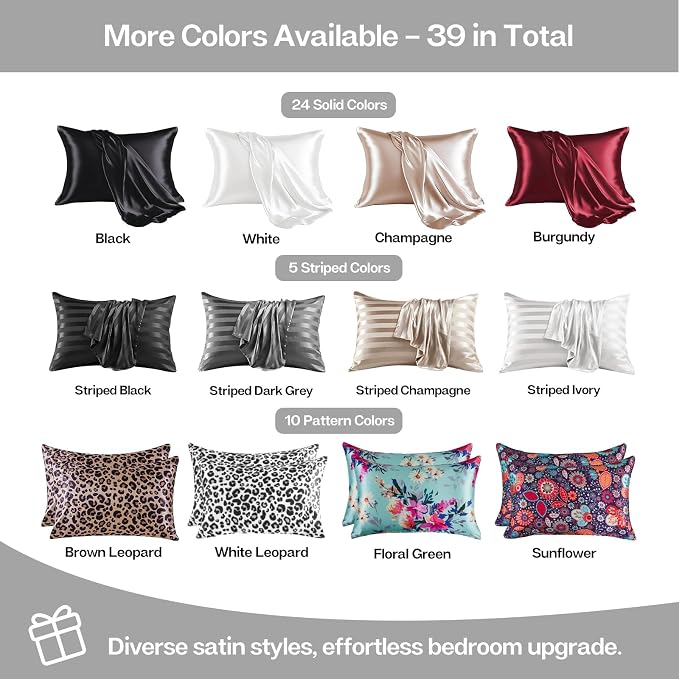 MR&HM Satin Pillowcase for Hair and Skin, Silk Satin Pillowcase 2 Pack - Image 7