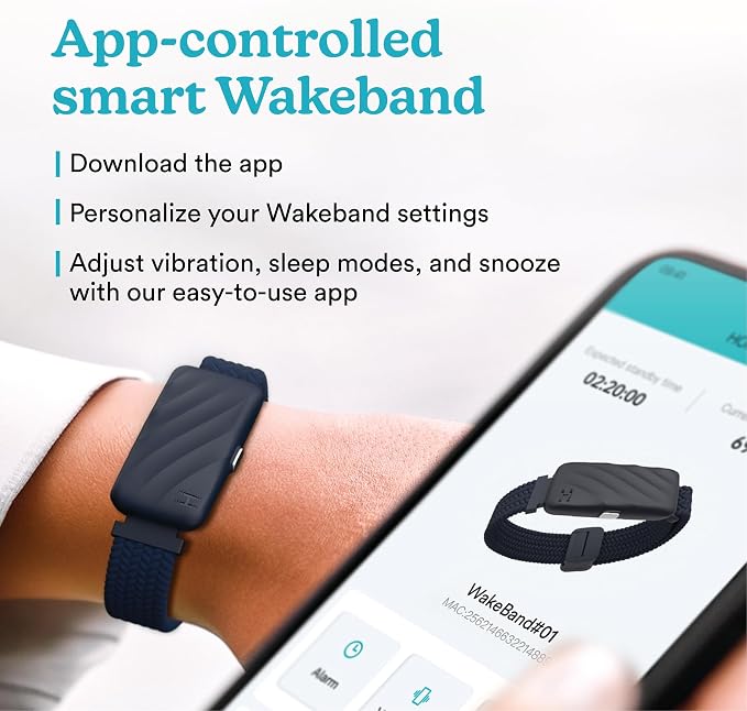 Homedics WakeBand Silent Vibrating Alarm Wristband, Ultra-Light Comfortable - Image 3