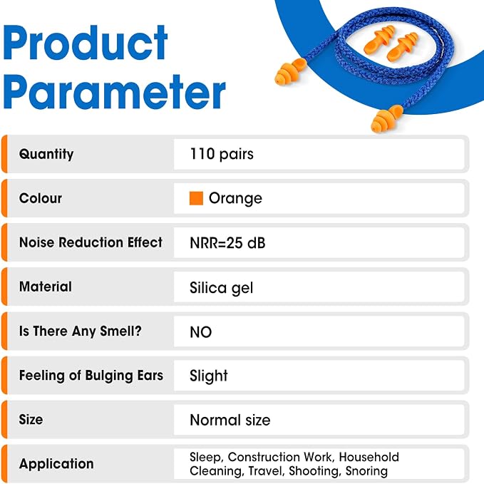 AZEN 110 Pairs Silicone Ear Plugs, Reusable Earplugs - Image 6