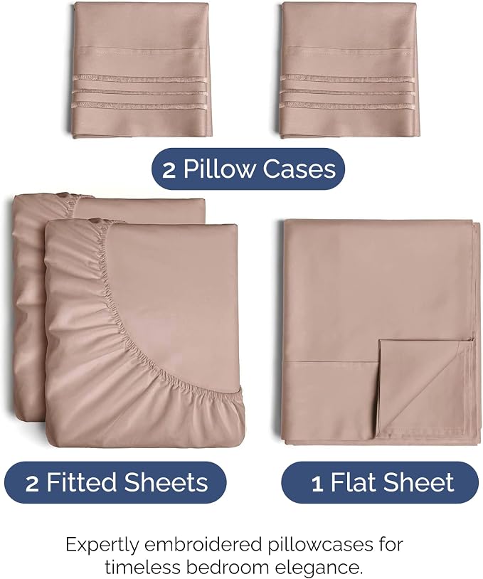 Split King Size 5 Piece Sheet Set - Image 2