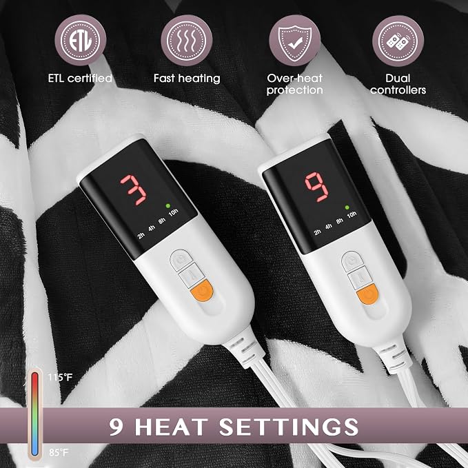 VENTIMI Electric Blanket Queen Size, Fast Heating Blanket - Image 2