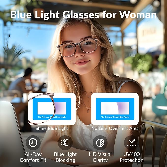 Blue Light Glasses for Woman Men | 99% Blue Light Blocking Glasses for Computer - Image 2