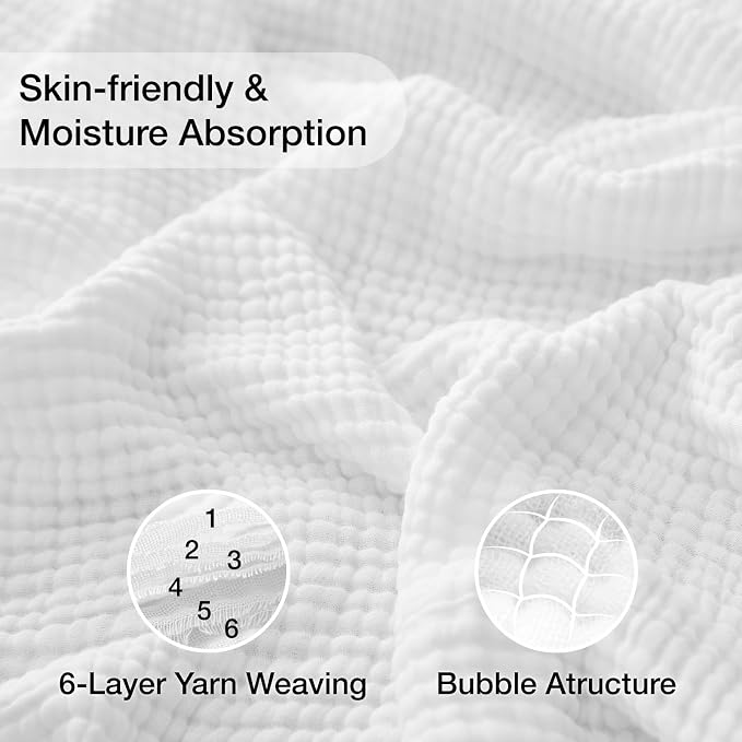 100% Cotton Twin XL Blankets for Bed 66" x 90", Cooling and Soft Muslin Throw - Image 3
