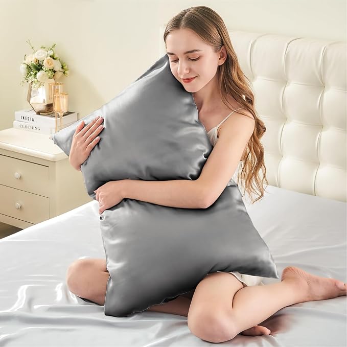 INFIIXSO Silk Pillow Cases Queen Size Set of 2-20x30Inches Silk Pillowcases - Image 3
