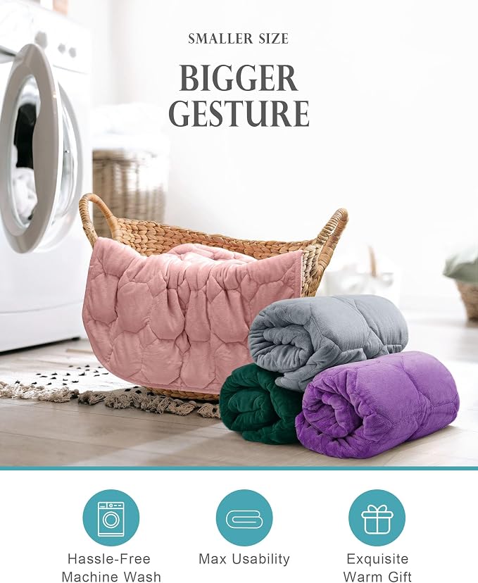 Weighted Lap Blanket 7lbs, Cozy Luxury Crystal Velvet Weighted Blanket - Image 7