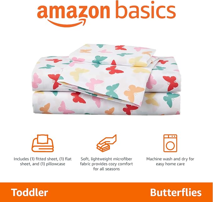 Amazon Basics Kid's Soft Easy-Wash Lightweight Microfiber 3-Piece Sheet Set - Image 2