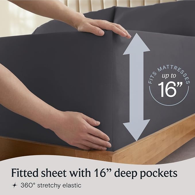 LuxClub 4 PC California King Size Sheet Set Sheets Deep Pockets 18" Wrinkle - Image 6